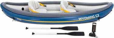 Надувний двомісний каяк Intex Wyoming C2 синій, 307 x 89 x 53 см