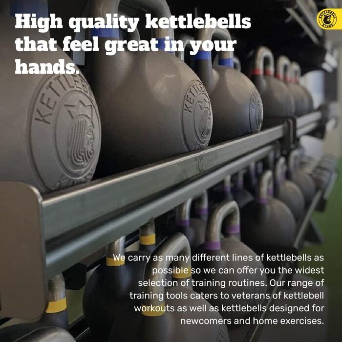 Kettlebell Kings гиря з порошковим покриттям для жінок і чоловіків, довговічна сталева гиря