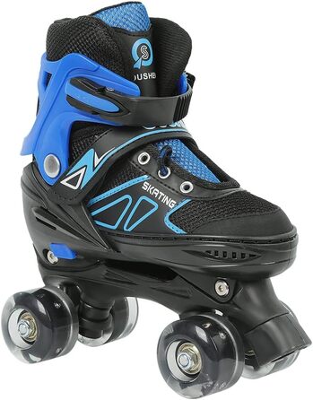 Інлайнери для дітей та дорослих: ролики для катання на роликах з великими колесами 76 мм, регульовані ролики для безпечного катання на вулиці, подарунок для дітей та підлітків, розмір M, червоно-чорний та синій