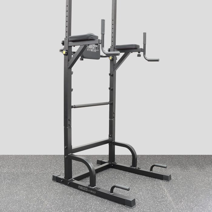 Силова вежа Phoenix Fitness Power Tower, турнік, бруси та стійки для віджимань, багатофункціональний тренажер для дому, чорний