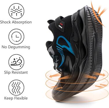 Кросівки для бігу Hitmars чоловічі спортивні, дихаючі, з повітряною подушкою, для фітнесу та вуличної бігові, розмір 39-47 EU (синій, 42 EU)