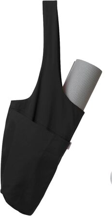 Сумка для йогамата Yogiii | Оригінальна YogiiiTote | Сумка для йогамата з великою бічною кишенею та кишенею на блискавці | Підходить для більшості розмірів матів | Чорний обсидіан