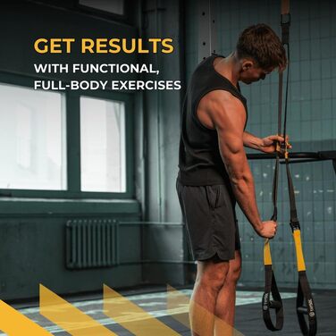 Петлі для тренувань Resistance Trainer Pro Xtreme Straps Army з регульованим дверним анкером, жовті, для фітнесу вдома, подорожей, тренувань у приміщенні та на вулиці