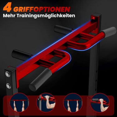 Стойка для підтягувань Klimmzugstange Freistehend - Power Tower для дому, тренажер для силових тренувань, чорний/червоний