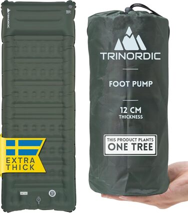 Надувна ізомат Extradicke 12 см - з насосом та подушкою. Ідеально для кемпінгу, піших прогулянок та байкпакінгу