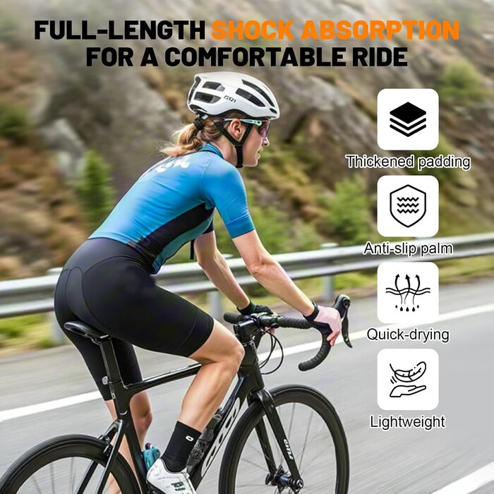 Флінтронік велоперчатки напівпальцеві для чоловіків, спортивні велоперчатки з антиковзаючою поверхнею та амортизацією, з 6 вставками, дихаючі велоперчатки для гірського велосипеда, шосе, фітнесу (M, Рожевий)