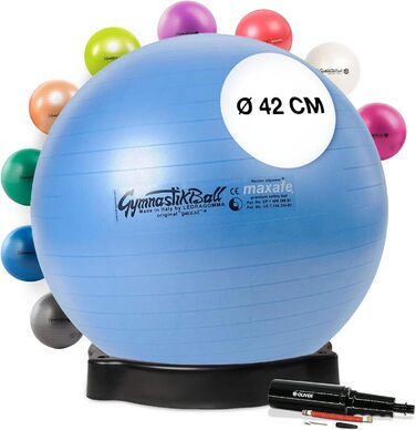 Оригінальний гімнастичний м'яч Pezziball MAXAFE 42-75 см з підставкою та насосом