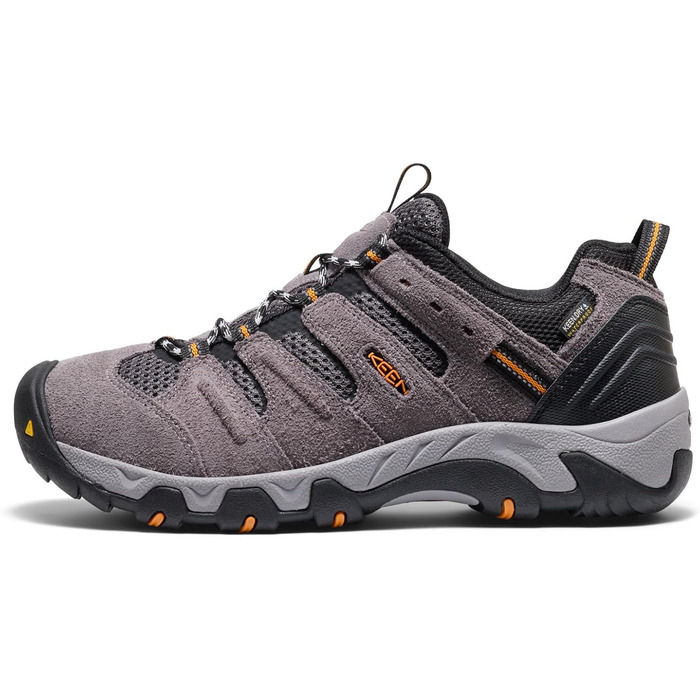 Чоловічі трекінгові черевики KEEN Headout Low Waterproof - сіро-помаранчеві (46 EU)