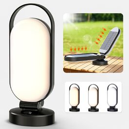 LED кемпінговий ліхтар на сонячній батареї, 5000mAh, водонепроникний, знімний, для намету, чорний