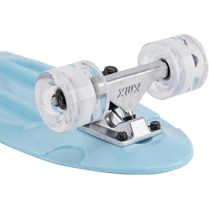 Скейтборд KMX Classic Mini Cruiser 22/27 дюймів для дітей, підлітків та дорослих. Алюмінієві осі, підшипники ABEC-9, колеса 60мм, колір Aqua Blau