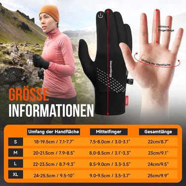 Рукавички PUIOU для чоловіків та жінок, теплі зимові велосипедні рукавички, спортивні рукавички з сенсорним екраном, вітрозахисні, антиковзні (M, чорний)