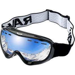 Гірськолижна маска Ravs SNOWBOARDBRILLE STRONG Silver для сноуборду та лиж, дзеркальна лінза, захист від ультрафіолету