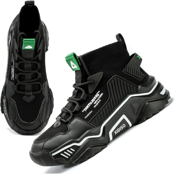 Чоловічі спортивні кросівки FUSHITON для занять фітнесом, бігу та активного відпочинку, чорного кольору, розмір 42 EU