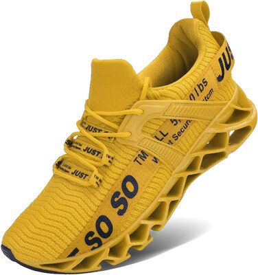 Чоловічі кросівки для бігу JSLEAP: дихаючі, легкі, для занять спортом та вуличної бігової стилістики (41 EU, 1 Жовтий)