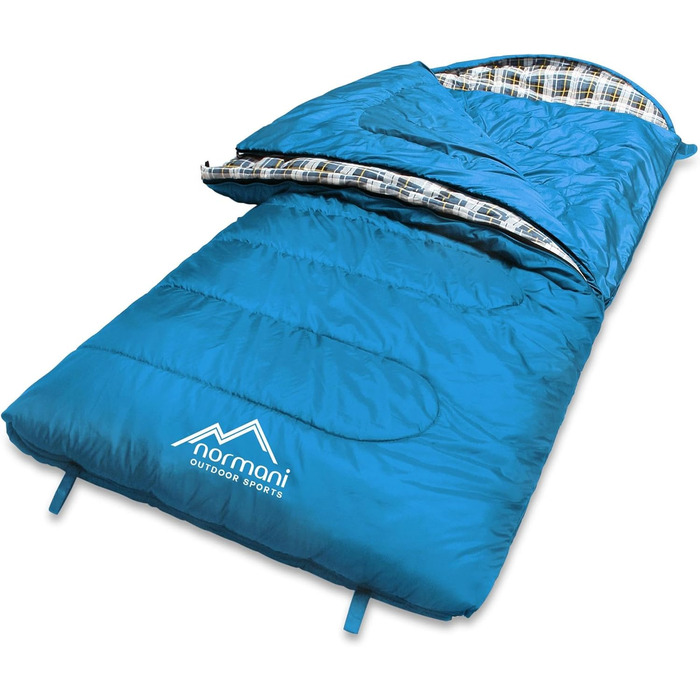 Сплячий мішок Normani Antarctica 4-в-1 для екстремальних умов, 220x90 см, Nylon Rip-Stop, Hollow Fiber 500+250 г/м², блакитний, ліворуч