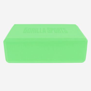 Йога-блок GORILLA SPORTS для йоги та пілатесу, протиковзкий EVA-пінопласт, 23,5 x 15 x 8 см, зелений