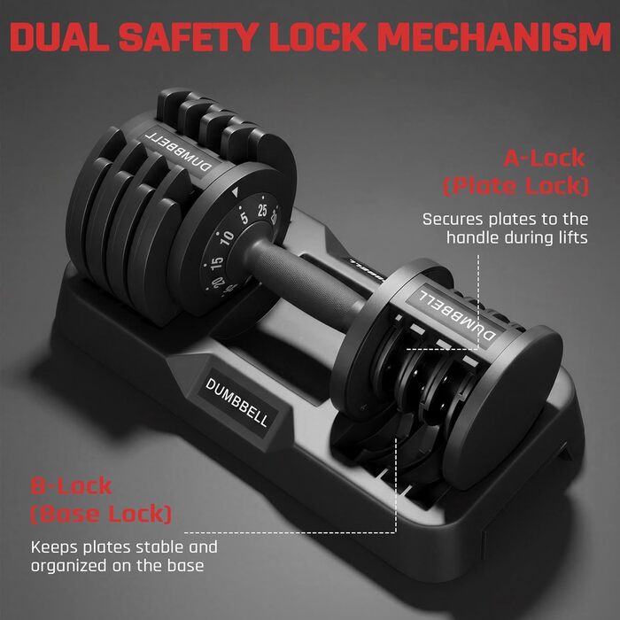 Регульована штанга Yaheetech 2,5-24 кг, 15 рівнів, сталева, з подвійною фіксацією, протиковзка, для дому, спортзалу, офісу