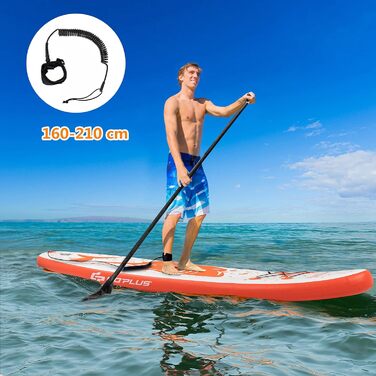 Надувна SUP-дошка RELAX4LIFE 320/335×76×15 см з веслом, ременем безпеки, насосом, рюкзаком, набором для ремонту та 3 плавниками, для початківців і професіоналів