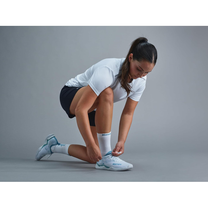 Кемпа ВІНГ Лайт 2.0 – кросівки для гандболу, білі/аква, 42.5 EU