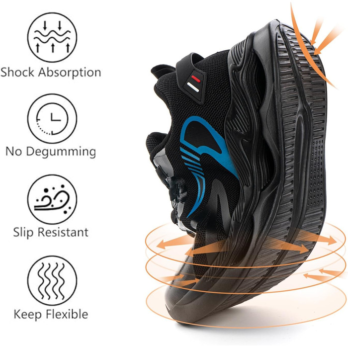Кросівки для бігу Hitmars чоловічі спортивні, дихаючі, з повітряною подушкою, для фітнесу та вуличної бігові, розмір 39-47 EU (синій, 42 EU)