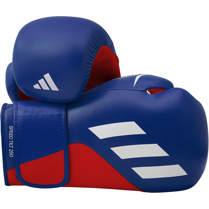 Боксерські рукавички Adidas Speed Tilt 250 - з технологією TILT, чорно-білі (10 oz, синьо-червоні)