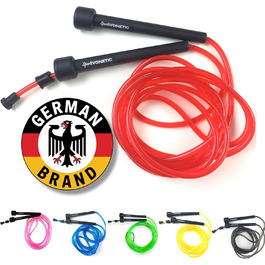 Стрибкове канат для дорослих та дітей - для фітнесу, кросфіту, спорту, боксу та відпочинку - регульований, червоний