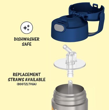 Дитяча термобутилка THERMOS FUNTAINER 355 мл з трубочкою, нержавіюча сталь, Cars