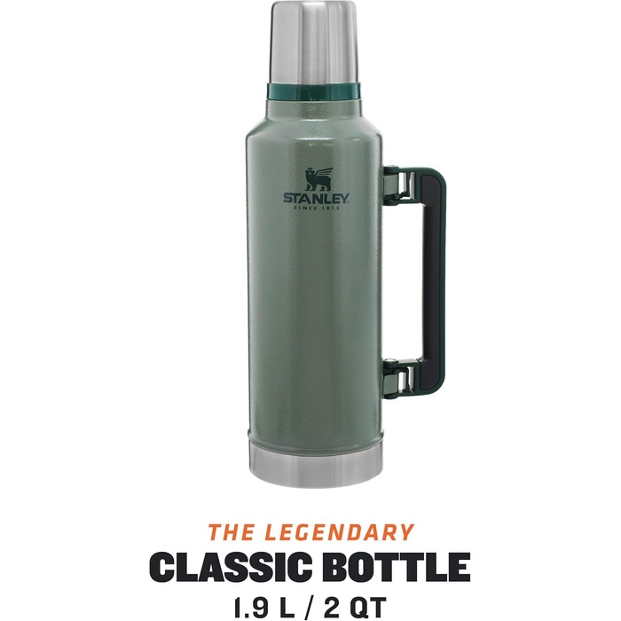 Термос Stanley Classic Legendary, нержавіюча сталь, 1 л, зберігає тепло/холод до 48 годин, BPA-free, для напоїв, підходить для посудомийки