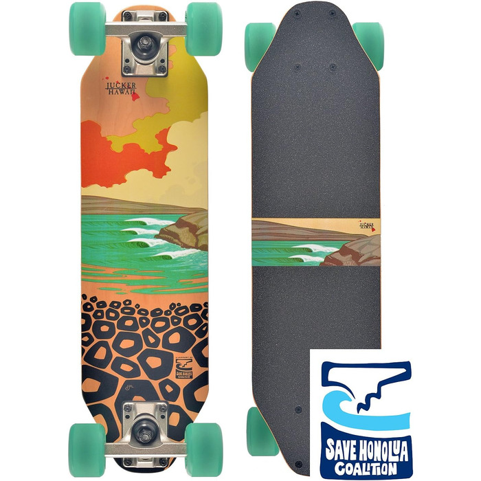 JUCKER HAWAII Скейтборд City Cruiser з дерева для дітей та дорослих, міні лонгборд WOODYBOARD PONO, комплектний
