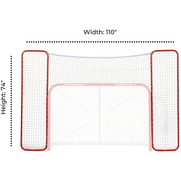 Ворота для хокею Winnwell Heavy Duty Net - для гри в приміщенні та на вулиці - обладнання для хокейної тренування, сумісні з хокейними шайбами (додатковий захист 182.9 см)