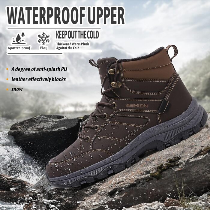 Черевики для туризму Littleplum Wanderschuhe, чоловічі, легкі, трекінгові, зимові, розмір 45 EU, колір коричневий