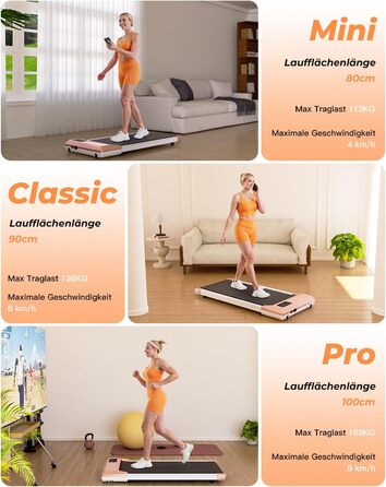 Walking Pad Lacuffy 2.5 HP: біговий доріжки для дому зі столом та Smart App, до 136 кг (Золотий, 80 см)