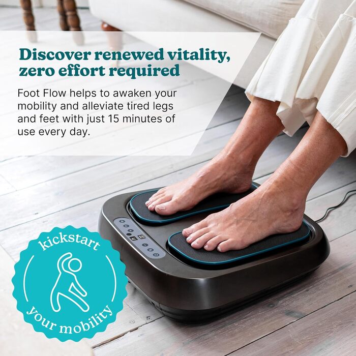 Масажер для ніг Homedics Foot Flow Mobility Booster з підігрівом, 20 інтенсивностей та 3 режими, покращує кровообіг та знімає втому