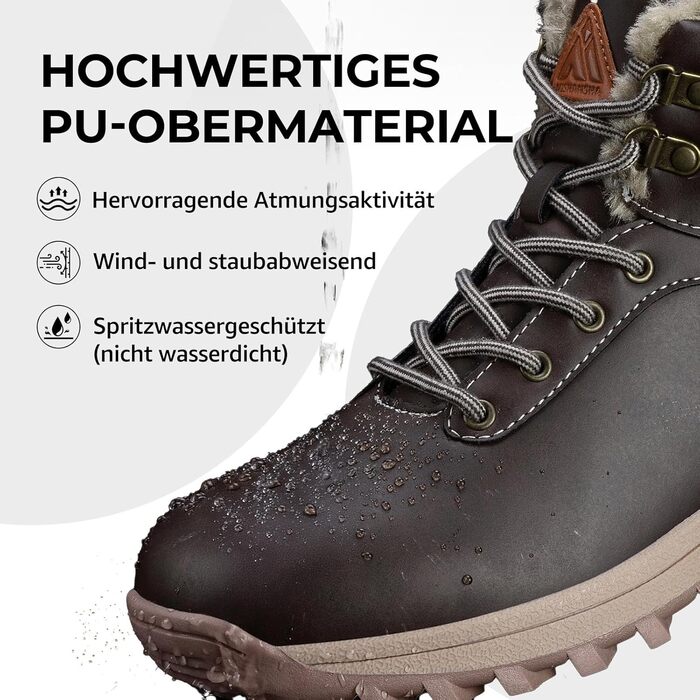 Зимові черевики Mishansha для жінок та чоловіків, теплі, водонепроникні, для ходьби, розмір 36-48, колір коричневий