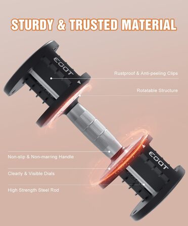 Регульовані гантелі, набір 2 шт., 5.7-25 кг, 5-в-1, гантелі з нековзким грифом та різнокольоровими дисками для дому, спортзалу, вантажний набір (25 кг, окремо)