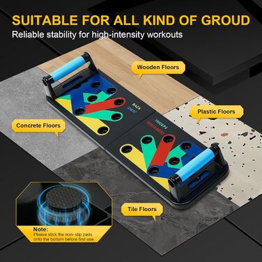 Флінтронік Тримачі для віджимань, дошка для віджимань, складані, портативні, багатофункціональні, фітнес-дошка для тренувань всього тіла, 13 в 1