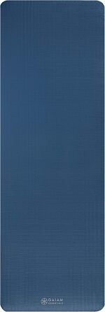 Yogamat Gaiam Essentials товстий 1 см, синій (183x61 см) для йоги та фітнесу з ременем