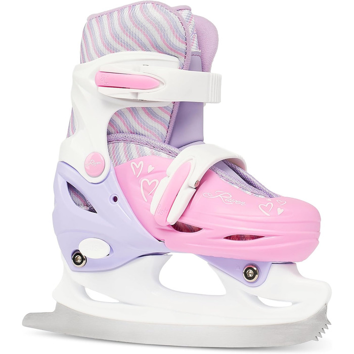 Роликові ковзани для дівчаток RAVEN, регульовані, з LED підсвіткою, 27-30 (16,5-18,5 см), Loret з ковзанами