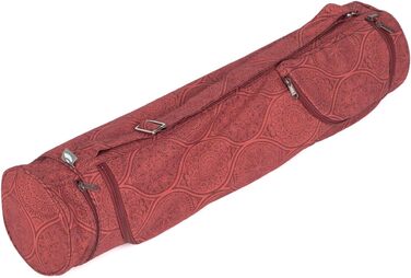 Сумка для йоги Bodhi ASANA, бавовняна, Maharaja Collection, 70 см, темно-червона, з зовнішніми кишенями, для килимка та аксесуарів