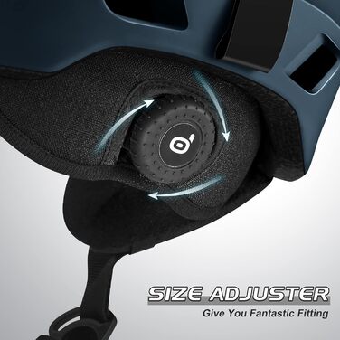 Шолом гірськолижний Odoland для дорослих з візором, темно-синій (55-59 см)