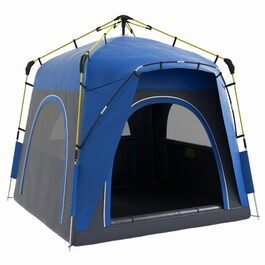 Намет Outsunny Pop-Up для 3 осіб, блакитний: кемпінговий, сімейний з UV 50+ захистом, водонепроникність 1000 мм