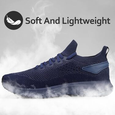 Чоловічі кросівки для бігу та занять спортом: легкі, дихаючі, модель Slip-on, колір - темно-синій, розмір 42 EU