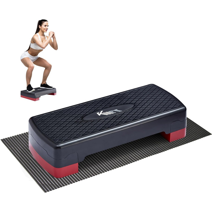 Степпер для дому KM-Fit | Степ-бенч для фітнесу з регулюванням висоти | Спортивний степпер для аеробіки до 200 кг