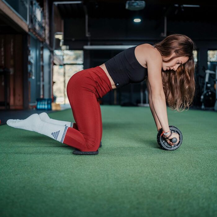 Колесо для пресу GORNATION з наколінниками, для тренування корпусу, компактне та міцне, Ø 16 см, стабільне, для пресу, спини та рівноваги