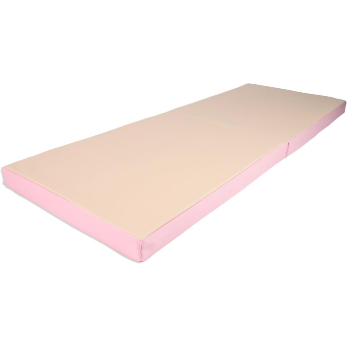 Складаний гімнастичний мат Jeflex 200x70x8 см, рожево-бежевий, м'який, для спорту та дитячої кімнати, компактний, Німеччина