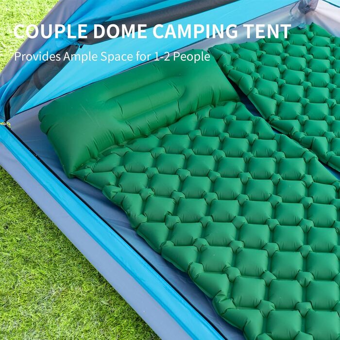 Купол намет для кемпінгу на 1-2 особи, легкий, портативний, водонепроникний, армійного кольору (зелений/синій)