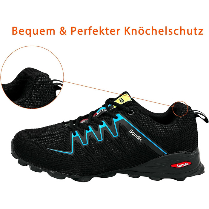 Чоловічі та жіночі трекінгові кросівки для хайкінгу та бігу, зручні кросівки для відпочинку, чорно-зелені (46 EU, чорний, кобальтово-синій)