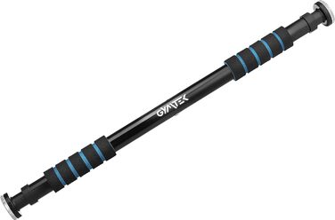 Турнік для дверного отвору Gymtek, без свердління, нековзний, з м'якими ручками, 63-100 см, синій – тренажер для дому