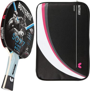 Набір для настільного тенісу Butterfly Timo Boll SG77 з чохлом DC2, ракетка для хобі та тренувань, ITTF сертифікований, пан азіатське покриття, ергономічна ручка