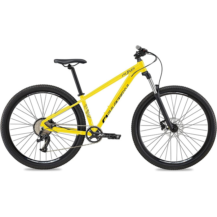 Гірський велосипед Eastern Bikes Alpaka 29'', 9-швидкісний, гідравлічні дискові гальма, передня амортизація, легка рама, жовтий, 4 розміри